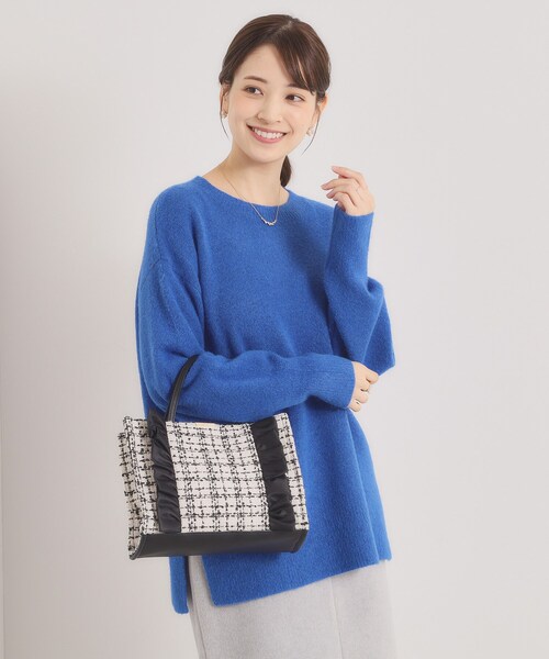 ITS'DEMO（イッツデモ）の「◆フリルツイードミニトート（ハンドバッグ・レディース・ボルドー/アイボリー/ブラック・00）」の5枚目の写真