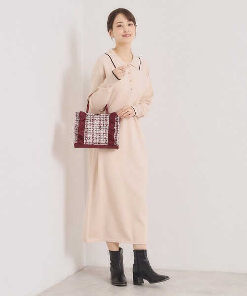 ITS'DEMO（イッツデモ）の「◆フリルツイードミニトート（ハンドバッグ・レディース・ボルドー/アイボリー/ブラック・00）」の10枚目の写真