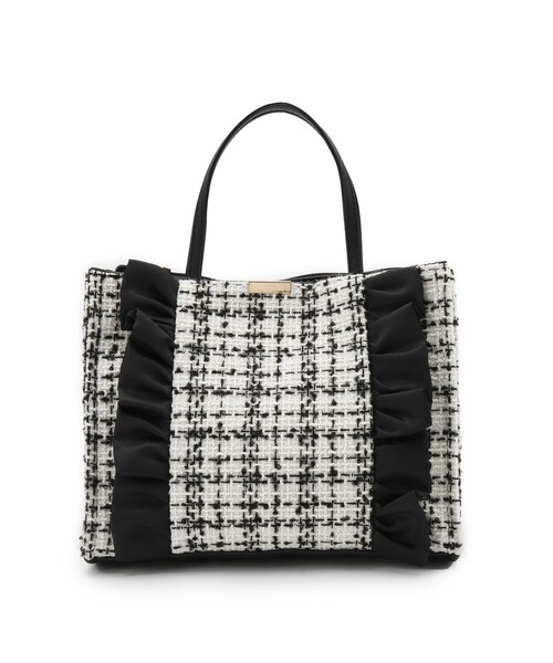 ITS'DEMO（イッツデモ）の「◆フリルツイードミニトート（ハンドバッグ・レディース・ボルドー/アイボリー/ブラック・00）」の11枚目の写真