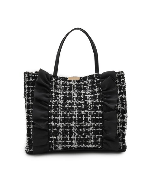 ITS'DEMO（イッツデモ）の「◆フリルツイードミニトート（ハンドバッグ・レディース・ボルドー/アイボリー/ブラック・00）」の12枚目の写真