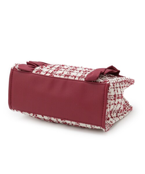 ITS'DEMO（イッツデモ）の「◆フリルツイードミニトート（ハンドバッグ・レディース・ボルドー/アイボリー/ブラック・00）」の16枚目の写真