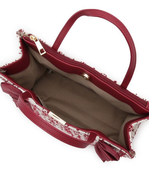 ITS'DEMO（イッツデモ）の「◆フリルツイードミニトート（ハンドバッグ・レディース・ボルドー/アイボリー/ブラック・00）」の17枚目の写真