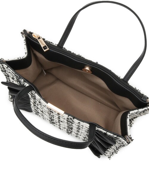 ITS'DEMO（イッツデモ）の「◆フリルツイードミニトート（ハンドバッグ・レディース・ボルドー/アイボリー/ブラック・00）」の18枚目の写真