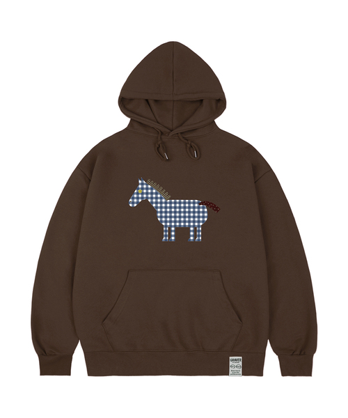 GRAVER（グレーバー）の「[ユニセックス]PAPER PONY フードパーカー_7カラー（パーカー・レディース・ホワイト/ライトグレー/ブラック/ネイビー/ブラウン/アイボリー/ワインレッド・SMALL/MEDIUM/LARGE）」の5枚目の写真