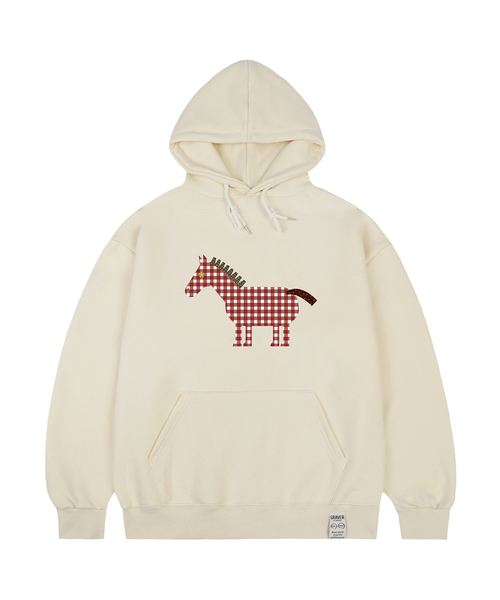 GRAVER（グレーバー）の「[ユニセックス]PAPER PONY フードパーカー_7カラー（パーカー・レディース・ホワイト/ライトグレー/ブラック/ネイビー/ブラウン/アイボリー/ワインレッド・SMALL/MEDIUM/LARGE）」の3枚目の写真
