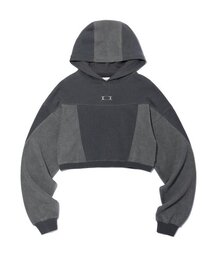 CRITIC | CROP INCISION HOODIE CHARCOAL(パーカー)