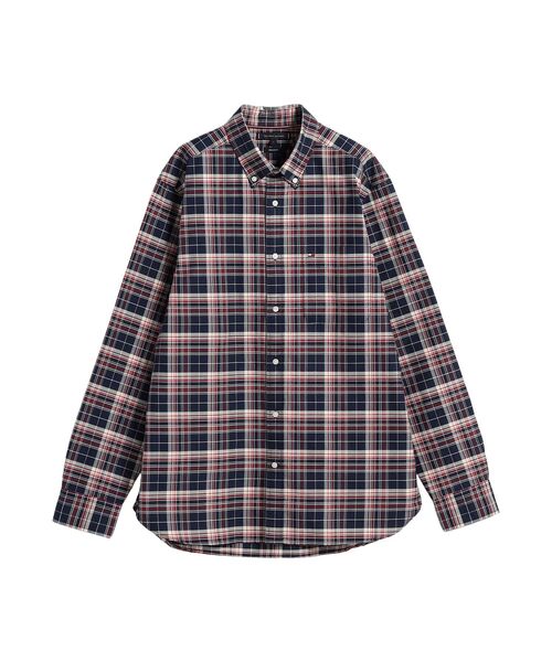 TOMMY HILFIGER（トミーヒルフィガー）の「コットンオックスフォードヘリテージプレイドルーズフィットシャツ（シャツ/ブラウス・メンズ・ブラック系その他2/ブルー・X-LARGE/SMALL/MEDIUM/LARGE）」の2枚目の写真