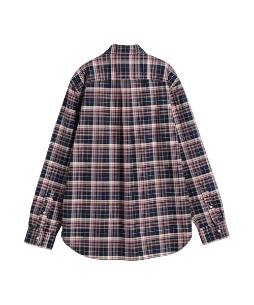 TOMMY HILFIGER（トミーヒルフィガー）の「コットンオックスフォードヘリテージプレイドルーズフィットシャツ（シャツ/ブラウス・メンズ・ブラック系その他2/ブルー・X-LARGE/MEDIUM/SMALL/LARGE）」の7枚目の写真