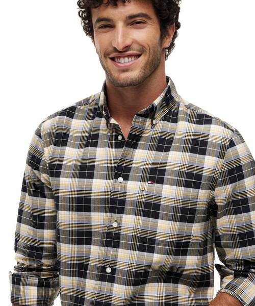 TOMMY HILFIGER（トミーヒルフィガー）の「コットンオックスフォードヘリテージプレイドルーズフィットシャツ（シャツ/ブラウス・メンズ・ブラック系その他2/ブルー・X-LARGE/MEDIUM/SMALL/LARGE）」の9枚目の写真