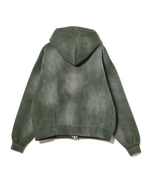 BEAMS（ビームス）の「フェード リベット フルジップアップ フーディ 【ワイドショートフィット】（パーカー・メンズ・グレー/グリーン・S/M/XL/L）」の5枚目の写真