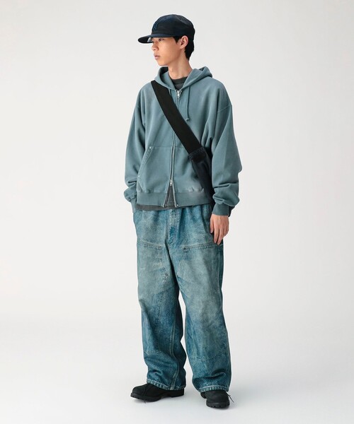 BEAMS(ビームス)の「フェード リベット フルジップアップ フーディ 【ワイドショートフィット】(パーカー・メンズ・グレー/グリーン・S/M/XL/L)」の8枚目の写真