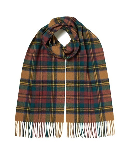 Barbour(バブアー)の「ラムズ ウール / カシミヤ ニューチェック マフラー(4色展開)(マフラー・メンズ・ブラック/グリーン/ベージュ/イエロー・ONE SIZE)」の4枚目の写真