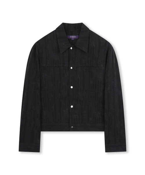 BESLOW(ビースロー)の「WASHED LINEN JACQUARD WORK JACKET BLACK(その他アウター・メンズ・その他・SMALL/MEDIUM/LARGE/X-LARGE)」の1枚目の写真