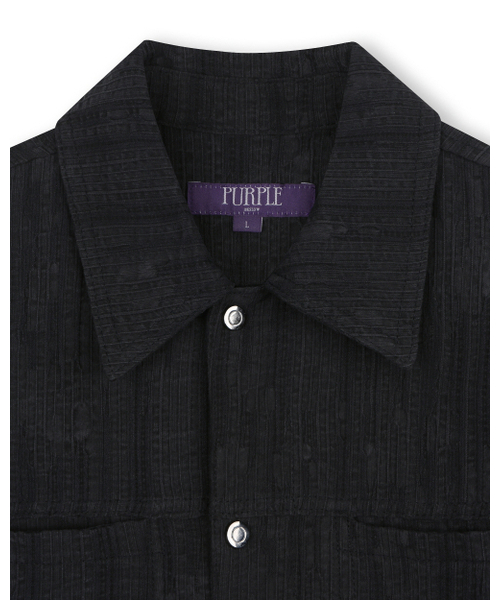 BESLOW(ビースロー)の「WASHED LINEN JACQUARD WORK JACKET BLACK(その他アウター・メンズ・その他・SMALL/MEDIUM/LARGE/X-LARGE)」の2枚目の写真