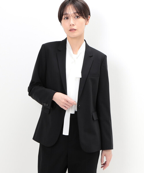 COMME CA(コムサ)の「〔 TALLサイズ 〕 【セットアップ対応】2WAYストレッチトロ ジャケット(その他アウター・レディース・ブラック・13号/15号)」の3枚目の写真