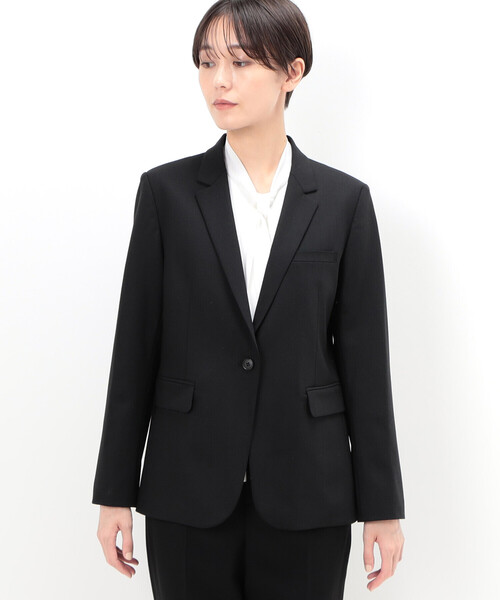 COMME CA(コムサ)の「〔 TALLサイズ 〕 【セットアップ対応】2WAYストレッチトロ ジャケット(その他アウター・レディース・ブラック・13号/15号)」の4枚目の写真