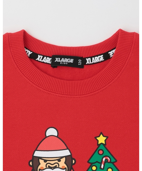 XLARGE KIDS(エクストララージキッズ)の「ホリデイファニーゴリラトレーナー(スウェット・キッズ・レッド/トップグレー・110cm/140cm/120cm/130cm/100cm/90cm/80cm)」の4枚目の写真