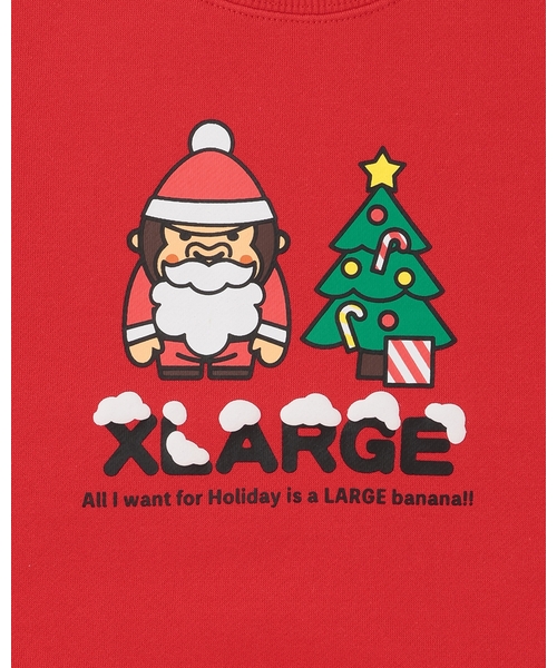 XLARGE KIDS(エクストララージキッズ)の「ホリデイファニーゴリラトレーナー(スウェット・キッズ・レッド/トップグレー・110cm/140cm/120cm/130cm/100cm/90cm/80cm)」の5枚目の写真