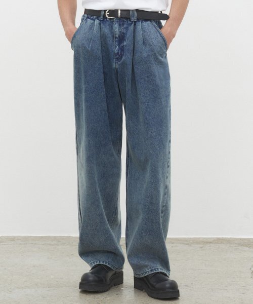 DECET(デケト)の「Dawn 2Pleats Wide Jeans DCPT007STNGRBlue(デニムパンツ・レディース・その他・26/28/30/32/34)」の6枚目の写真