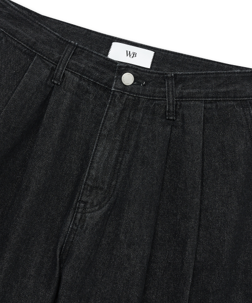 WEST GRAND BOULEVARD(ウエストグランドブルバード)の「ピュアウォッシングツーピンタックデニムショーツ WASHED BLACK(その他パンツ・メンズ・その他・MEDIUM/LARGE/X-LARGE/XX-LARGE)」の3枚目の写真