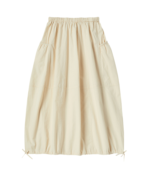 COMONINOZ（コモニノズ）の「W RIBBON BALLOON SKIRT [CREAM]（スカート・レディース・アイボリー・FREE）」の2枚目の写真