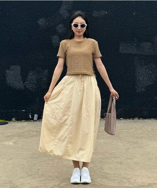 COMONINOZ（コモニノズ）の「W RIBBON BALLOON SKIRT [CREAM]（スカート・レディース・アイボリー・FREE）」の5枚目の写真