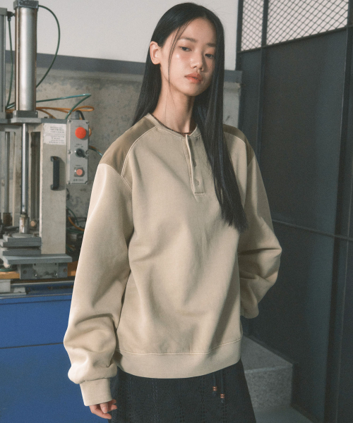 SECONDMONO（セカンドモノローグ）の「コマンドウォッシュドピグメントスウェットシャツ[ベージュ]_SETS041BEIGE（スウェット・レディース・その他・SMALL/MEDIUM/LARGE）」の6枚目の写真