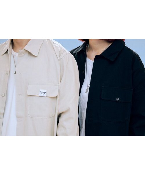 APOSTROPHE COMMA(アポストロフィコンマ)の「Cロゴラベルコットンポケットシャツジャケット(ブラック)(シャツ/ブラウス・メンズ・ブラック・LARGE/MEDIUM)」の7枚目の写真