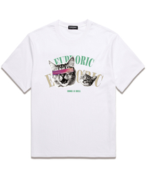 EUPHORIC CAT オーバーサイズ 半袖Tシャツ (VS0127) ホワイト