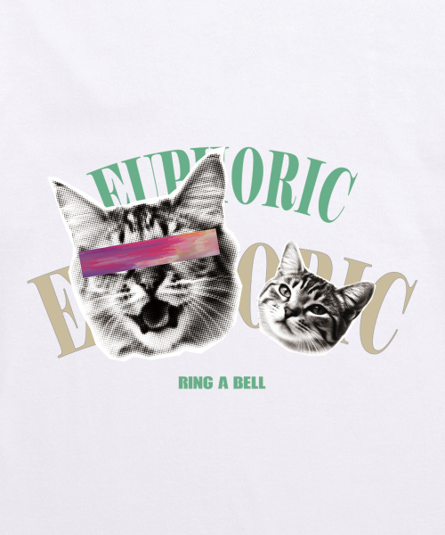 VANNWORKS(バンワークス)の「EUPHORIC CAT オーバーサイズ 半袖Tシャツ (VS0127) ホワイト(Tシャツ/カットソー・レディース・その他・SMALL/MEDIUM/LARGE/X-LARGE/XX-LARGE)」の3枚目の写真