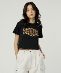 ルディア 3622 フェイマスセイング スリムフィット ブラック クロップ半袖Tシャツ