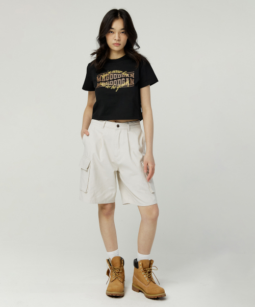 MAGOODGAN(メックウッドガン)の「ルディア 3622 フェイマスセイング スリムフィット ブラック クロップ半袖Tシャツ(Tシャツ/カットソー・レディース・その他・MEDIUM/SMALL)」の4枚目の写真
