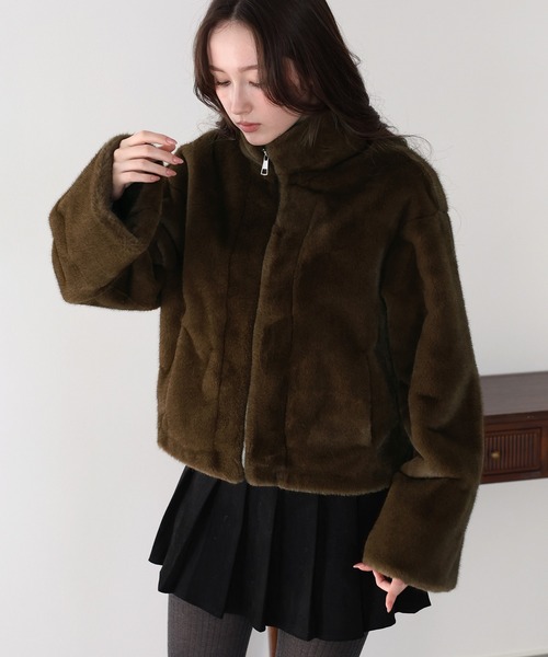 BLUEEAST（ブルーイースト）の「ファージップブルゾン（ブルゾン・レディース・ベージュ/ブラック/ブラウン・MEDIUM）」の2枚目の写真