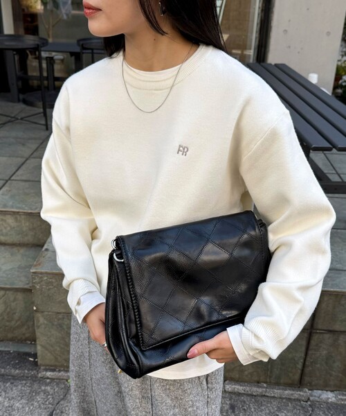 fredy emue（フレディエミュ）の「キルト柄チェーンバッグ（ショルダーバッグ・レディース・ブラック/ブラウン・FREE）」の5枚目の写真