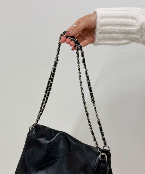 fredy emue（フレディエミュ）の「キルト柄チェーンバッグ（ショルダーバッグ・レディース・ブラック/ブラウン・FREE）」の7枚目の写真