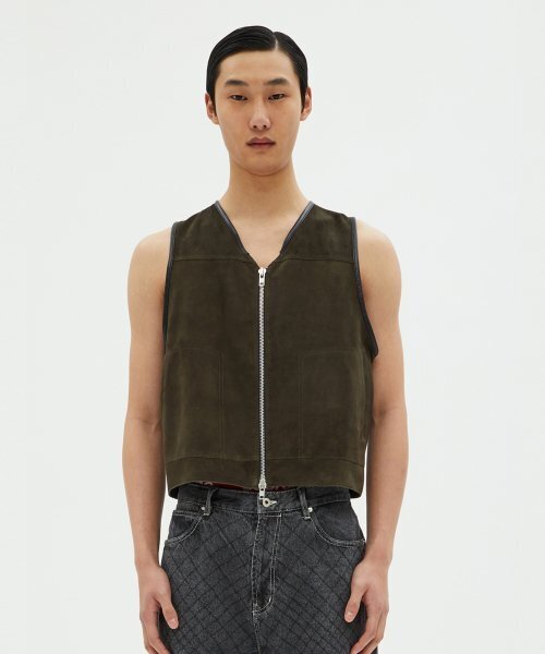 ANDROS(アンドロス)の「Short Zip Vest (Khaki)(ベスト・メンズ・その他・MEDIUM/LARGE)」の1枚目の写真