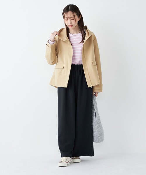 SHIPS Colors(シップス カラーズ)の「SHIPS Colors:〈手洗い可能〉ポリエステル/リネン スラブ ワイド パンツ◇(その他パンツ・レディース・オフホワイト/ネイビー・SMALL/MEDIUM)」の21枚目の写真