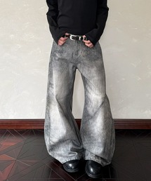 WESTBOY | ウォッシュド カーブ ルーズ ワイドデニムパンツ WO25W11PT02(デニムパンツ)