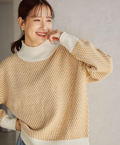 セール】7ゲージカノコロールネックニット（ニット/セーター）｜studio