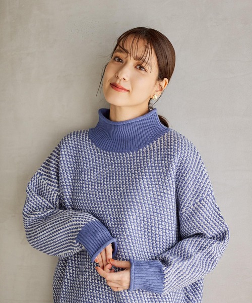 セール】7ゲージカノコロールネックニット（ニット/セーター）｜studio
