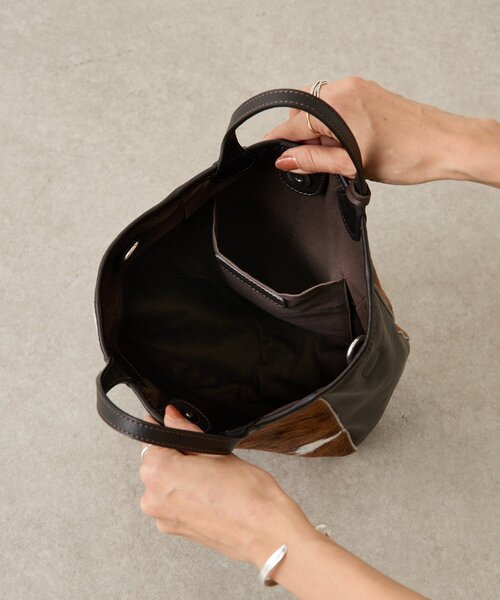 【美品】MARCO MASI　ハラコレザー　2wayショルダーバッグ ブラウン BEARDSLEY（ビアズリー）の「《MARCO MASI》ハラコトートバッグ