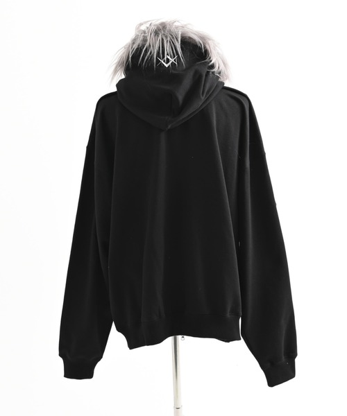 『REFLEM/レフレム』ファー付きタイポZIPフーディー/ジップパーカー REFLEM/レフレム』ファー付きタイポZIPフーディー/ジップパーカー