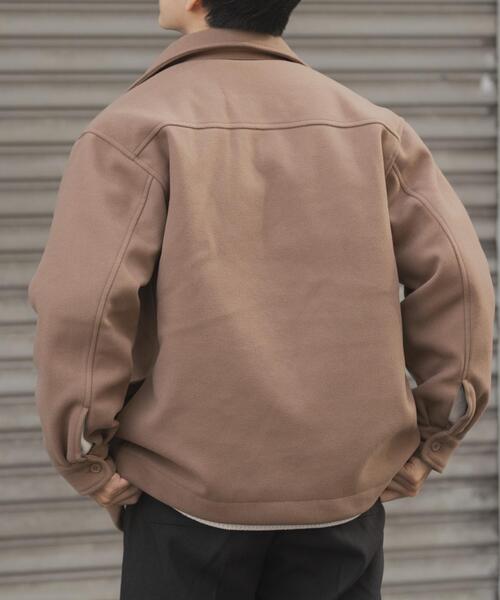ITEMS URBANRESEARCH（アイテムズ アーバンリサーチ）の「発熱ジャージメルトンCPOキルトジャケット（ダウンジャケット/コート・メンズ・ブラック/モカ・LARGE/MEDIUM）」の5枚目の写真