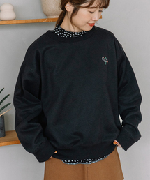 POU DOU DOU | ワンポイントアニマル刺繍トレーナー(スウェット)