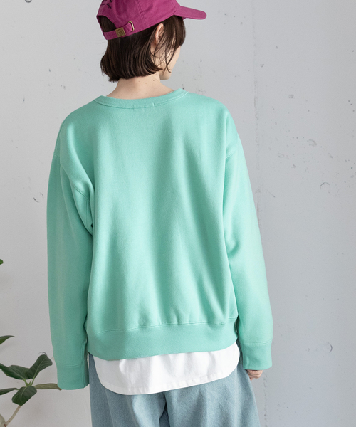 POU DOU DOU(プードゥドゥ)の「ワンポイントアニマル刺繍トレーナー(スウェット・レディース・ライトグリーン/グレー/ブラック・M)」の5枚目の写真