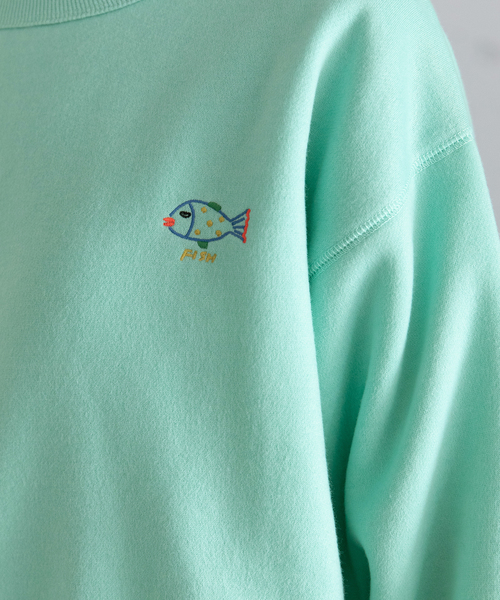 POU DOU DOU(プードゥドゥ)の「ワンポイントアニマル刺繍トレーナー(スウェット・レディース・ライトグリーン/グレー/ブラック・M)」の12枚目の写真