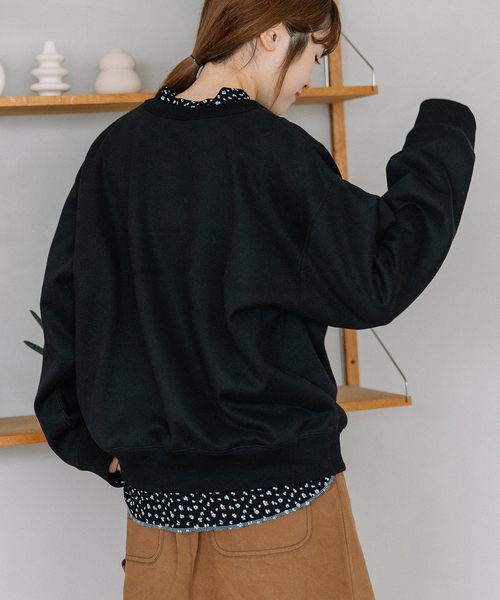 POU DOU DOU(プードゥドゥ)の「ワンポイントアニマル刺繍トレーナー(スウェット・レディース・ライトグリーン/グレー/ブラック・M)」の16枚目の写真