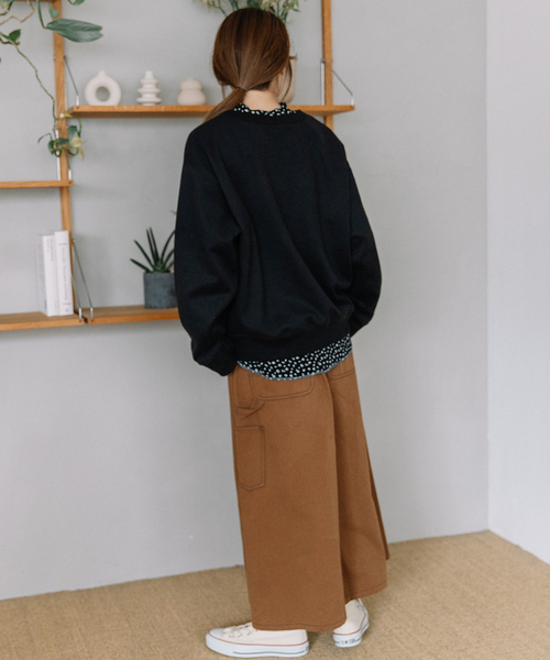 POU DOU DOU(プードゥドゥ)の「ワンポイントアニマル刺繍トレーナー(スウェット・レディース・ライトグリーン/グレー/ブラック・M)」の20枚目の写真