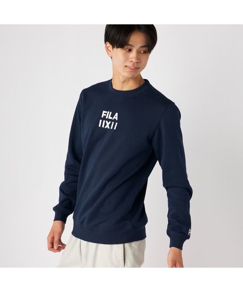 FILA(フィラ)の「FILA フィラ 裏パイル 裏起毛 スウェット トレーナー(スウェット・メンズ・ブラック/杢グレー/ネイビー・L/LL/M)」の1枚目の写真