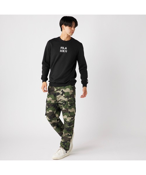 FILA(フィラ)の「FILA フィラ 裏パイル 裏起毛 スウェット トレーナー(スウェット・メンズ・ブラック/杢グレー/ネイビー・L/LL/M)」の7枚目の写真